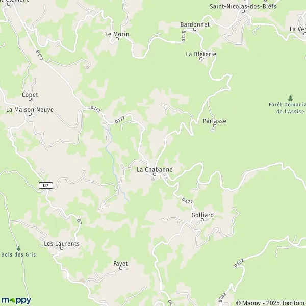 Plan La Chabanne carte de La Chabanne (03250) et infos pratiques